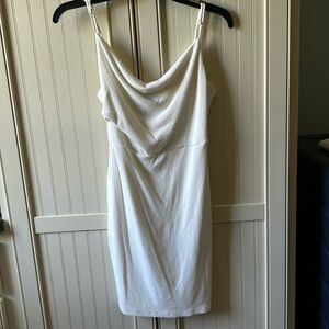 Cream ribbed knit dress